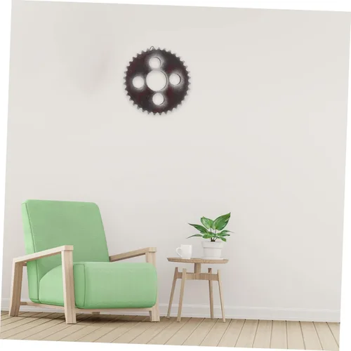 Miniatura 3 de Cabilock 3 piezas de decoración de pared de engranajes retro de madera con diseño hueco estilo industrial colgante de pared para el hogar, bar, sala