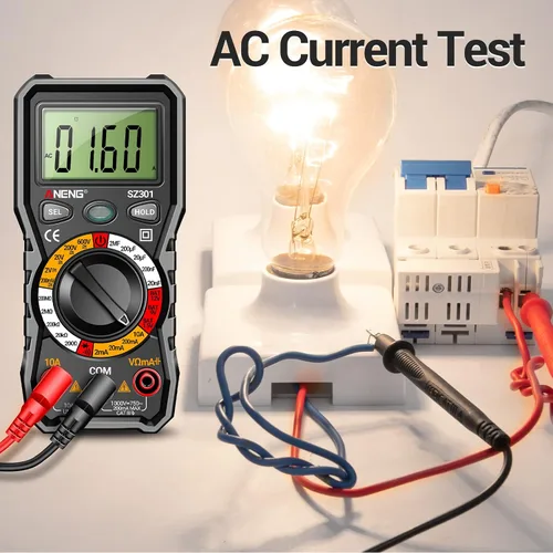 Miniatura 3 de ANENG Multímetro digital con estuche, voltímetro AC DC, medidor de voltios, amperios y ohmios, mide voltaje, corriente, resistencia, continuidad