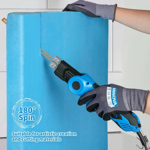 Miniatura 3 de Cuchillo caliente eléctrico giratorio de 250 W, kit de herramientas de corte de espuma, sistema de refrigeración por aire de cuerpo completo