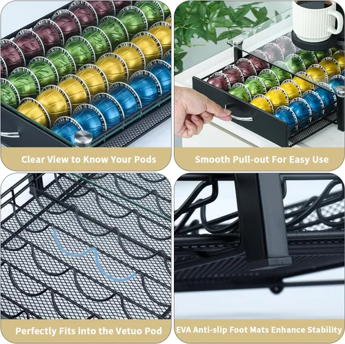 Miniatura 5 de Soporte para cápsulas de café con capacidad para Nespresso Vertuoline, Casual, Negro
