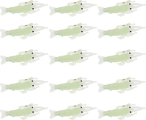 Miniatura 9 de 15 señuelos suaves y luminosos para camarones, señuelos de pesca realistas para lubina, lucioperca, trucha y más