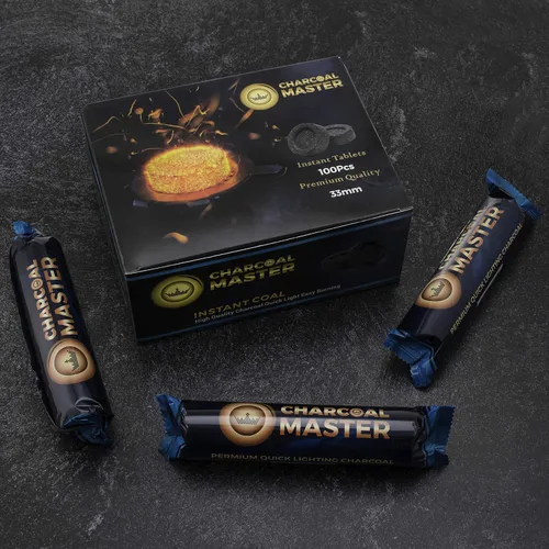 Miniatura 4 de Juego de 100 briquetas de carbón rápido ligero por Charcoal Master - Discos instantáneos de carbón, incienso y carbón, 100 unidades por caja