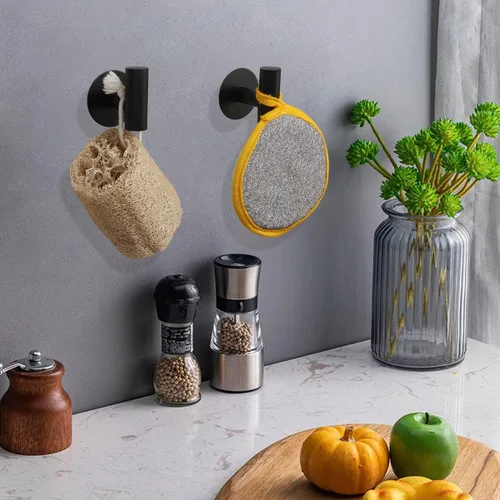 Miniatura 2 de TocTen Gancho para toalla de baño, gancho fuerte autoadhesivo para bata, SUS 304 acero inoxidable, se pega en la pared, gancho para abrigos/ropa sin