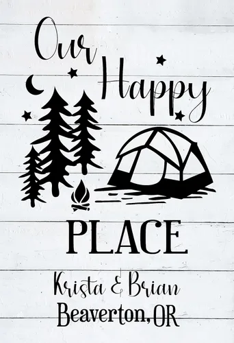 Miniatura 3 de Bandera personalizada para campamento – Letrero de decoración de campamento al aire libre personalizado – Regalo de Happy Camper para cámper