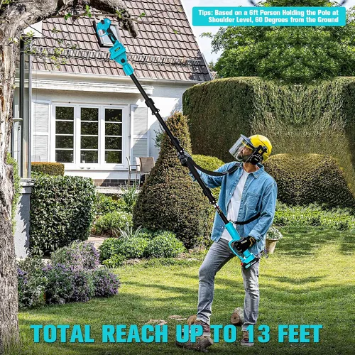 Miniatura 7 de MtiolHig - Tijeras de poda inalámbricas con mástil compatibles con batería Makita 18V: Tijeras de poda eléctricas con diámetro de corte de 1,5-2
