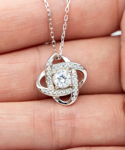 Miniatura 2 de Love Fiancee Gifts, I'm not a Genie, but I'll do My Best to Make All Your Dreams Come, Fun Love Knot Silver Necklace for from, Wedding Gift Ideas