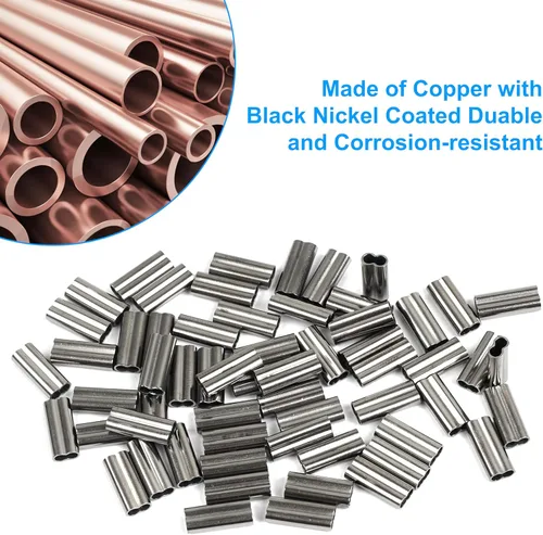 Miniatura 4 de AGOOL Kit de manguitos de crimpado de doble barril de cobre, 300 unidades/caja de latón de alta resistencia de cobre prensado de bucle, kit