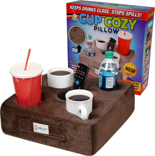 Miniatura 14 de La Almohada Portavasos Original Cup Cozy Pillow de 5 Agujeros Negra Como se Ve en TV - Soporte Portavasos para Sofá, Sillón, Cama, Automóvil, Casa