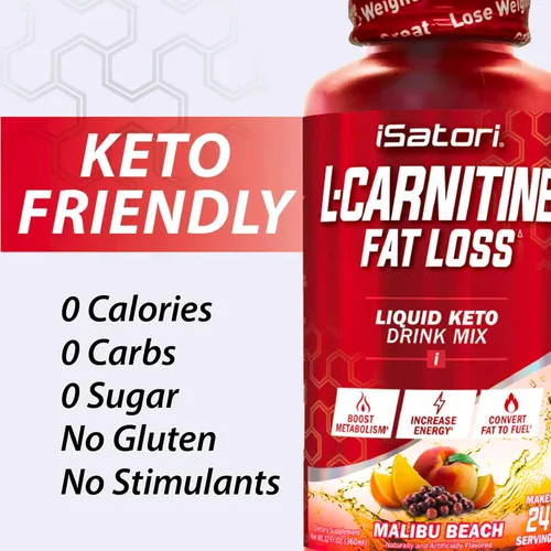 Miniatura 6 de iSatori L-Carnitina 1500, suplemento líquido de triple mezcla de L carnitina, con acetilo y tartrato, energía libre de estimulantes, baja