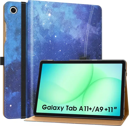 Miniatura 16 de MoKo Funda para Samsung Galaxy Tab A11+/ A11 Plus/ A9+/ A9 Plus de 11 pulgadas 2026/2024, piel sintética multiángulo con correa de mano, bolsillo