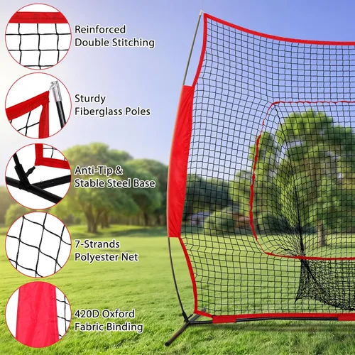 Miniatura 3 de F2C 7'x7' Baseball and Softball Practice Net Portable Hitting Pitching Net with Strike Zone Target, Carry Bag, for All Skill Levels
