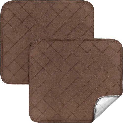 Miniatura 9 de Almohadillas impermeables para sillas de incontinencia de 22 x 21 pulgadas, paquete de 2 protectores de asiento reutilizables antideslizantes y Negro