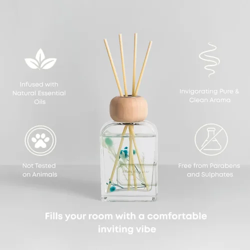 Miniatura 3 de Juego de difusor de varillas de 3.4 onzas líquidas, difusor de aceite perfumado refrescante con palos, difusor de aroma de baño Earl Grey Woods