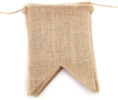 Miniatura 6 de LWR CRAFTS Banderines de arpillera triangular, 13 piezas, 10 pies