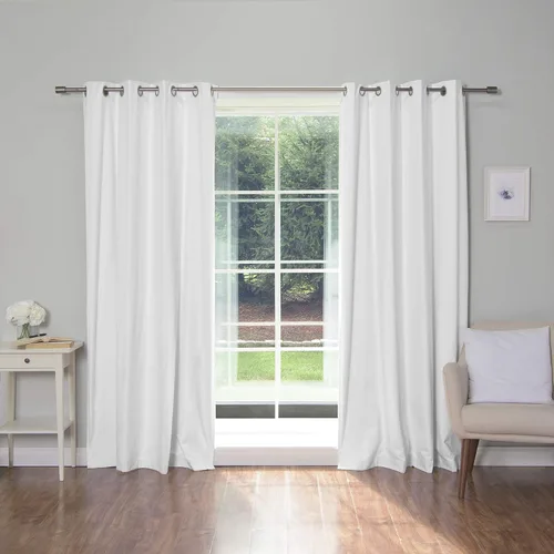 Miniatura 14 de Best Home Fashion ZeroLight - Cortinas opacas térmicas con ojales texturizados, 100 % de lino, color gris oscuro, 52 pulgadas de ancho x 63 pulgadas