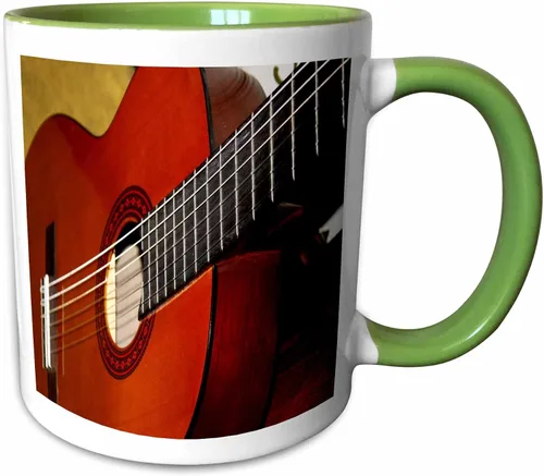 Miniatura 13 de 3dRose mug_112274_4 "Closeup Of A Classical Guitar" Taza de dos tonos, 11 onzas, negro/blanco