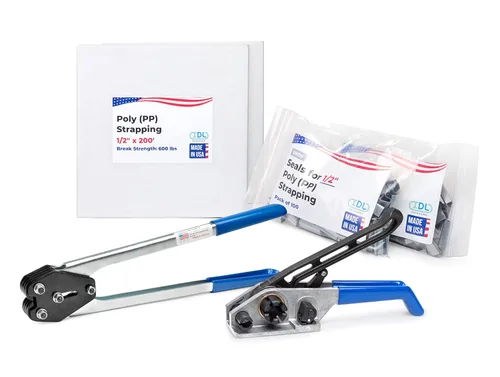 Miniatura 30 de IDL Packaging Kit de flejado industrial de polipropileno (PP) de 1/2 pulgada x 9000 pies, resistencia a la rotura de 300 libras - Solución completa