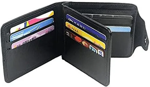 Miniatura 3 de ThunderStar Cartera creativa para hombre Monedero unisex 100 dólar Bill Money Bifold Card Holder Bolso (negro)
