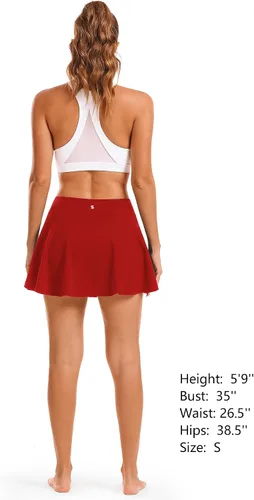 Miniatura 5 de Stelle Faldas de tenis y golf para mujer, cintura alta con bolsillos, pantalones cortos interiores para atletismo, deportes, correr, pickleball
