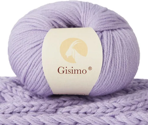 100% Lana Merino para Tejer y Ganchillo, Hilo de 6 Hilos Lujoso y Suave para Tejer a Mano y Ganchillo, 1.76 OZ/50 g, 127 yardas/116 Metros (Morado,