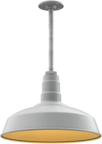 Miniatura 48 de Steel Lighting Co. Carson Barn Light Colgante montado en el techo Cúpula de 16 pulgadas Cable negro Luz de acero de estilo industrial
