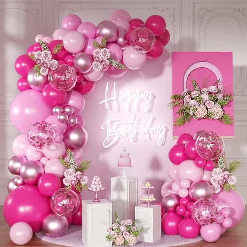 Miniatura 13 de Kit de arco de globos negro y arena blanca 141 piezas, decoraciones de cumpleaños coquetas incluyen globos y lazo negro para boda, baby shower