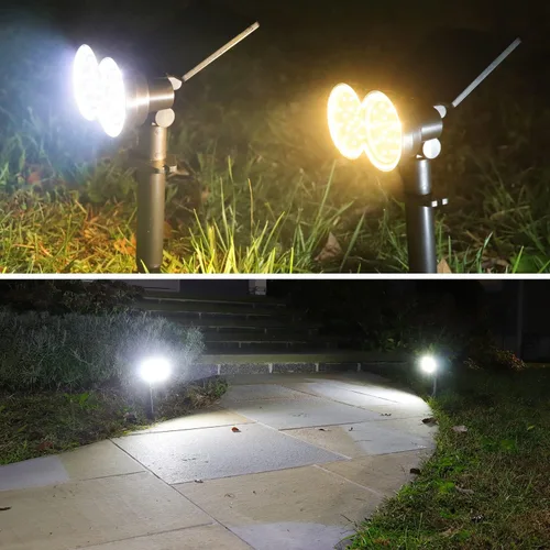 Miniatura 6 de K KASONIC - Focos solares para exteriores, focos solares LED impermeables para paisaje, luces de pared y suelo, luces de detección de oscuridad