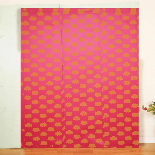 Miniatura 5 de Desi Favors Hojas de fondo de papel de loto rosa intenso, decoraciones de fondo indio para fondo de boda, juego de pancartas de pared, 72 x 84