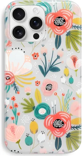 Miniatura 12 de J.west Funda para iPhone 14 Pro Max de 6.7 pulgadas, diseño moderno de ramo de flores botánicas con estampado de flores botánicas de jardín