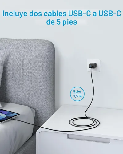 Miniatura 3 de Anker - Cargador para iPhone 17/16, 2 unidades, 20 W, cargador USB C rápido, para iPhone 16/16 Pro Max/serie 15/iPad Pro y más
