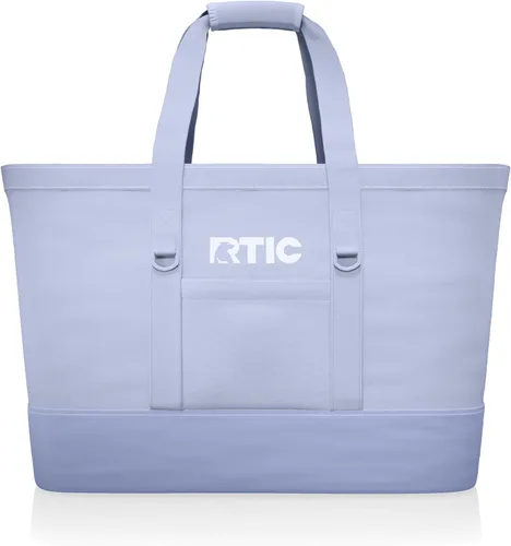 Miniatura 10 de RTIC Bolsa de mano aislada para uso diario, enfriador térmico reutilizable grande con cremallera superior para playa, comestibles, compras, Azul