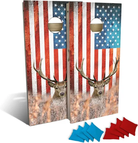 Miniatura 10 de Slick Woody's Tablas de Cornhole de Grado Profesional - Juego de Lanzamiento de Agujero de Maíz de Madera Maciza de 4' x 2' Reglamentario con Veta