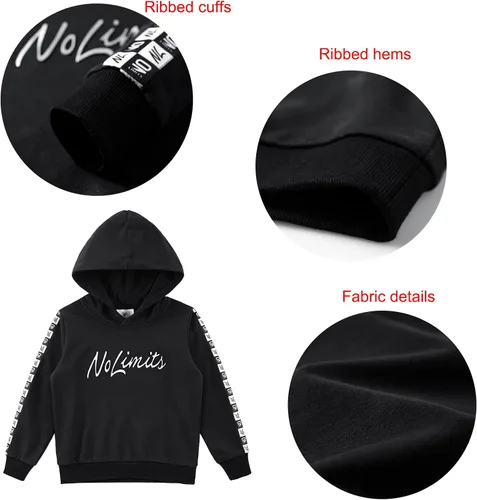Miniatura 7 de ANOTWENER Ropa deportiva para niños, conjuntos de chándal con capucha, sudadera y pantalones deportivos, 2 piezas, 2 a 8 años