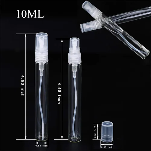 Miniatura 2 de 30 botellas de perfume vacías de vidrio transparente recargables portátiles de 0.34 onzas líquidas de capacidad, atomizadores cosméticos, envase 30