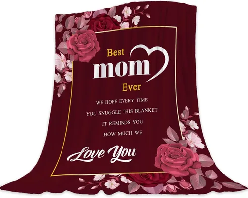 Miniatura 13 de Manta de regalo para el día de la madre, de hija, hijo, cumpleaños, San Valentín, para mamá, abuela, mujeres, Love You Best Mom Ever, suave, sofá