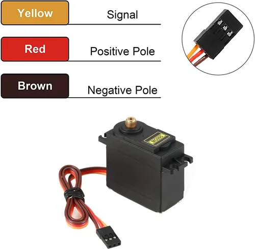 Miniatura 2 de 2 piezas MG995 Micro servomotor, 180° Metal Gear Servo Servo 44.1 lbs Digital de alta velocidad Servo Motor para RC Robot Brazo Helicóptero Avión