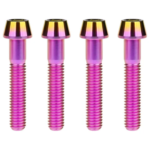 Miniatura 107 de Titanio Ti M6 x 10 16 18 20 25 30 35 40 45 50 55 60 2.559 in Allen - Tornillos hexagonales de 2.559 in, tornillos cónicos, paquete de 4