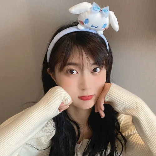 Miniatura 3 de Diadema Kawaii de spa para lavar la cara, linda diadema para maquillaje, lavado, fiesta, accesorios de disfraz para mujeres y niñas (azul)