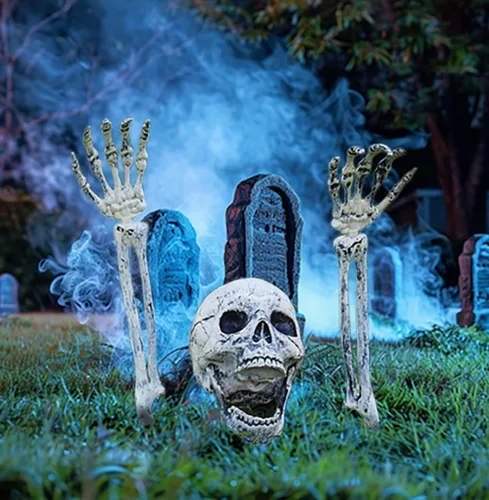 AOGU Decoraciones de Halloween, estacas de esqueleto realistas para exteriores, interiores, patio, césped, jardín, rompepisos, decoración de casa
