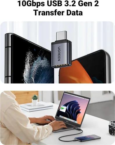 Miniatura 8 de UGREEN Adaptador USB C a USB A 3.2 OTG de 10 Gbps 2 unidades compatibles con iPhone 17 Pro Max Air 16 15 MacBook Air iMac iPad Galaxy Tab S9 S25