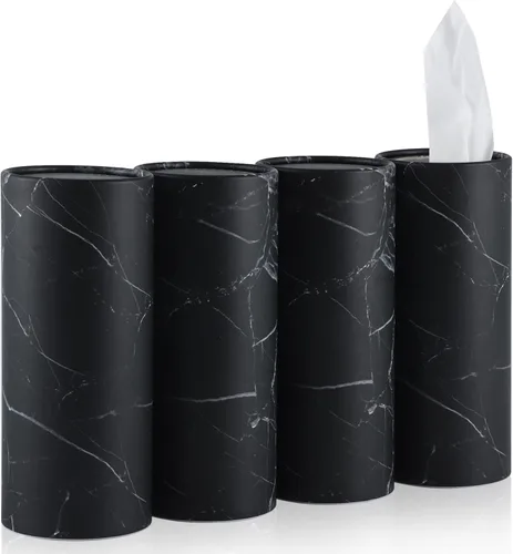 SINGARO Portapañuelos para Coche, Paquete de 4 Portavasos para Pañuelos Faciales con Bolsa de Pañuelos de Viaje, Caja de Pañuelos para Coche de