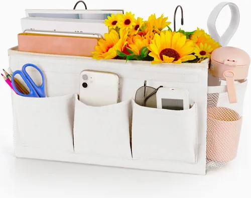 Miniatura 21 de Loghot Organizador de Cabecera/Bolsa de Almacenamiento de Cabecera Organizador Colgante para Literas y Camas de Hospital, Rieles de Cama de 1 pieza
