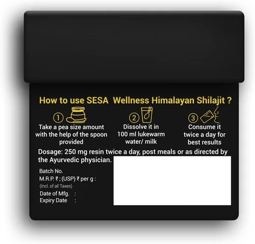 Miniatura 10 de sesa Resina Shilajit del Himalaya 100% ayurvédica, 50 porciones de 400 mg que ayuda a aumentar la fuerza, más de 85 oligominerales, resistencia e