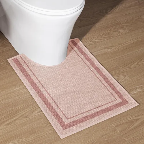 Miniatura 68 de chakme Juego de 2 alfombras de baño ultrafinas, absorbentes, antideslizantes, lavables a máquina, color beige oscuro, 17 x 24 pulgadas + tapete