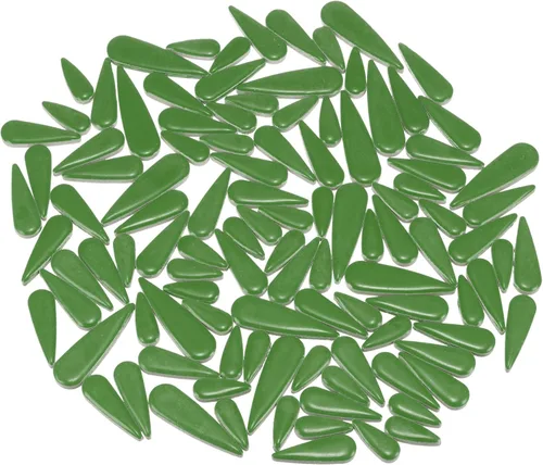 Miniatura 13 de uxcell Mosaico de cerámica, 7.05 oz de lágrima de hojas de flores, bloques de mosaico para manualidades, decoración del hogar, verde oscuro