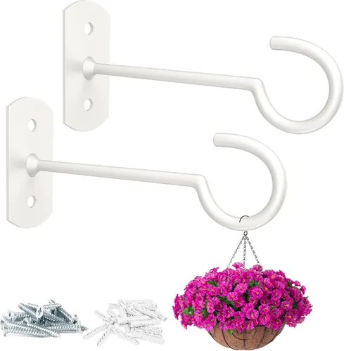 Miniatura 12 de Ganchos colgantes de metal para plantas, 6 pulgadas, paquete de 4 ganchos decorativos de pared para colgar linternas, comedero de pájaros, cesta