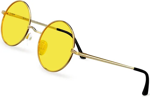 Miniatura 8 de KANASTAL Gafas de sol redondas polarizadas para mujeres y hombres, estilo hippie con protección UV400