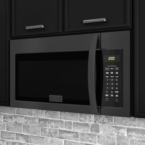 Miniatura 8 de ZLINE - Horno microondas de convección en acero inoxidable negro con mango moderno y sensor de cocción