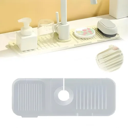 Miniatura 10 de Tapete para grifo para fregadero de cocina, tapete de drenaje de silicona 2026, protector de fregadero de piedra de secado rápido mejorado para Beige
