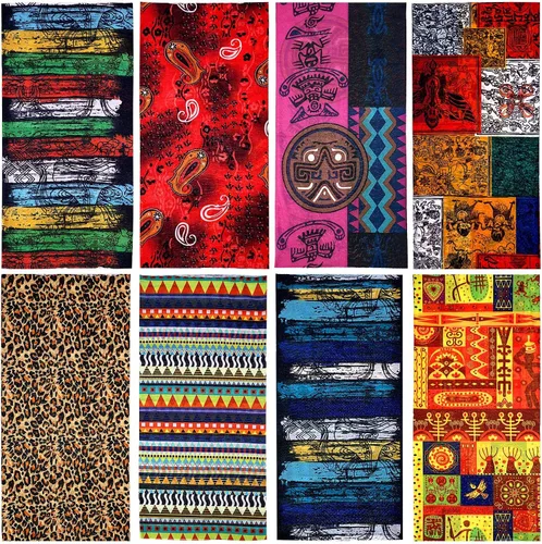 Miniatura 8 de SATINIOR 8 bandanas africanas para cubrir la cara, estilo bohemio, pasamontañas, bufanda para mujer, multicolor, M, Multicolorido
